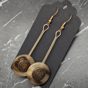 Vintage Button Drop Earrings