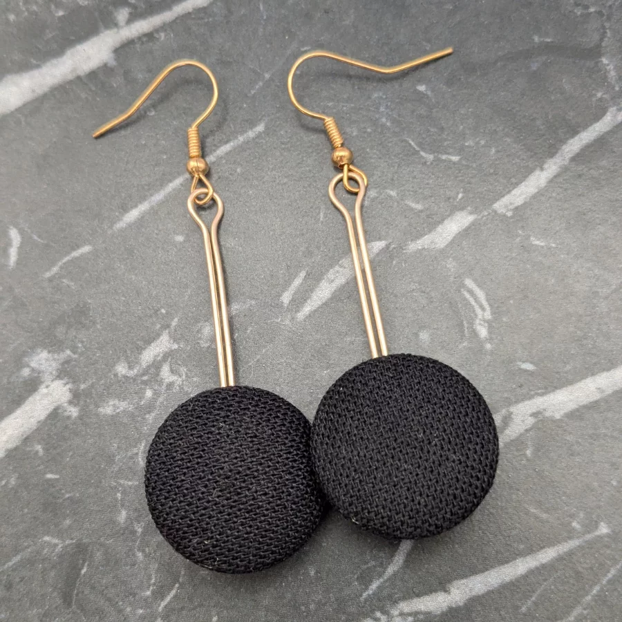 Vintage Button Drop Earrings - Image 2