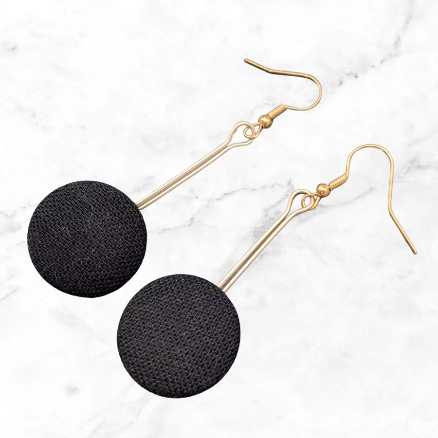 Vintage Button Drop Earrings - Image 6