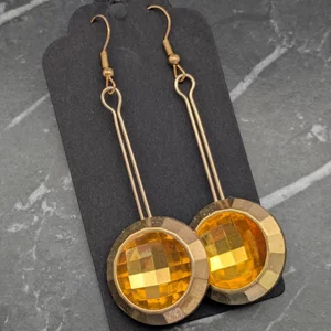 Vintage Button Drop Earrings