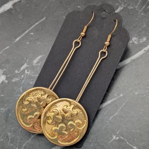 Vintage Button Drop Earrings