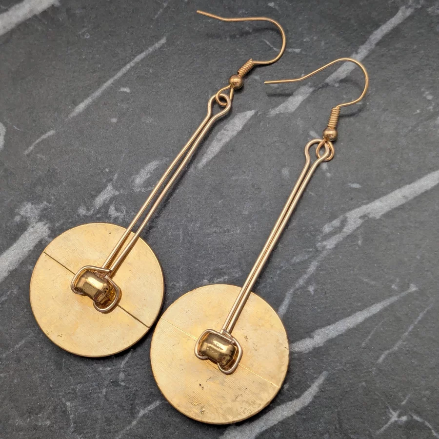 Vintage Button Drop Earrings - Image 4