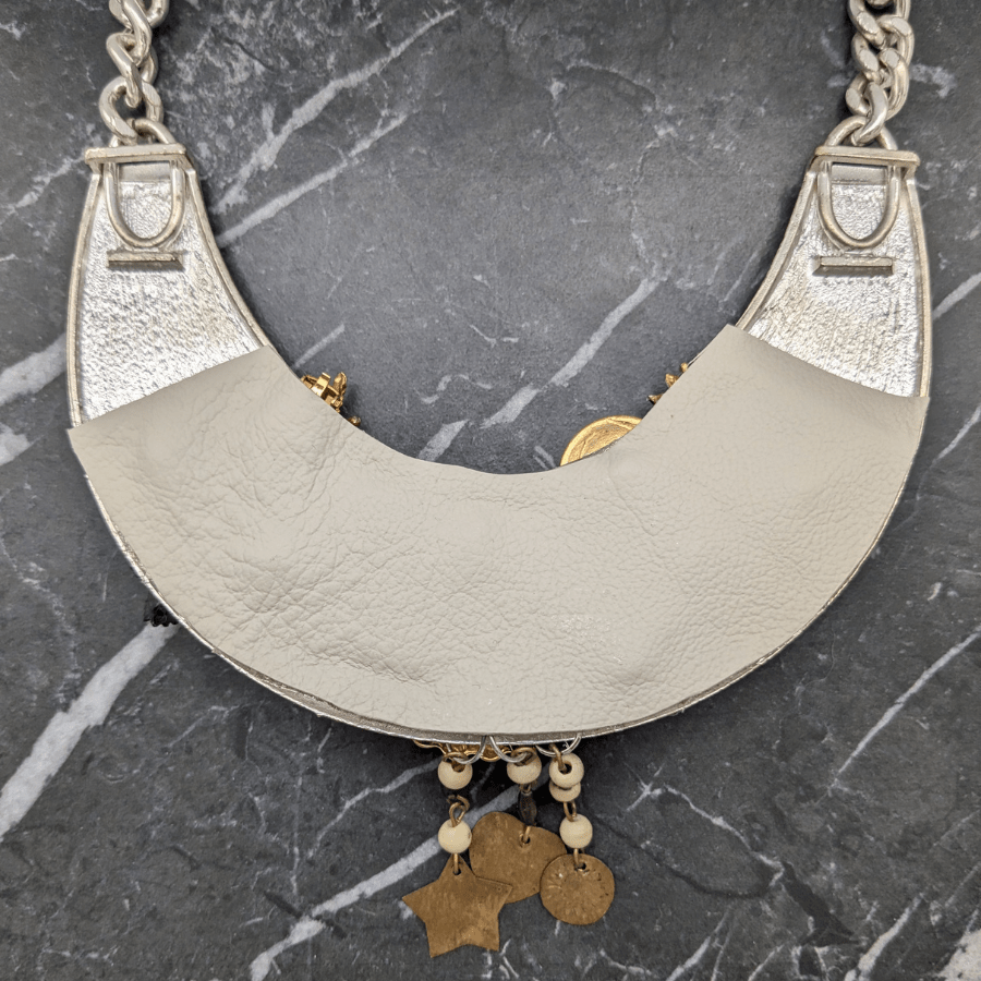Upcycled Single Earring and Rhinestone Necklace - Image 4