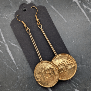 Vintage Button Drop Earrings