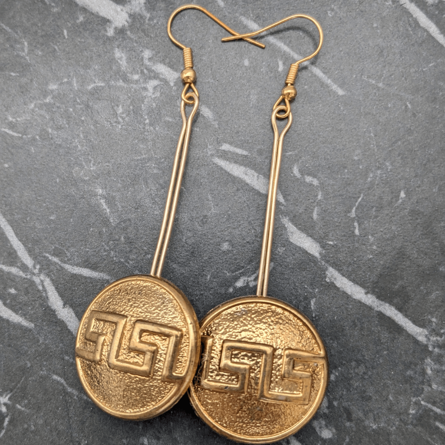 Vintage Button Drop Earrings - Image 5